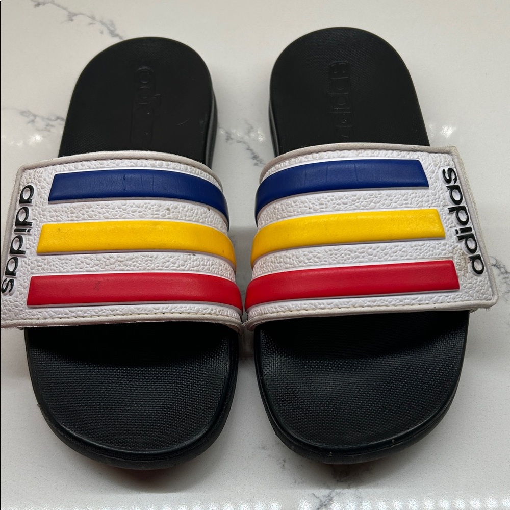 Adidas Multicolor Striped Slides